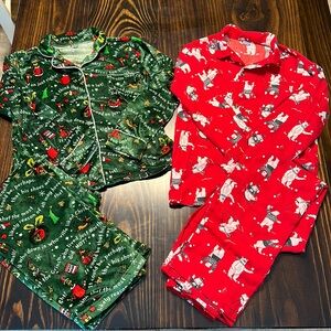 Lot of Christmas Holiday Pajamas The Grinch & Polar Bears Size 10/12 Large
